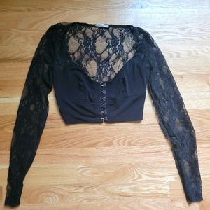 Urban outfitters long sleeve lace croptop